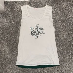 super cute vintage/forest green + white tank!!